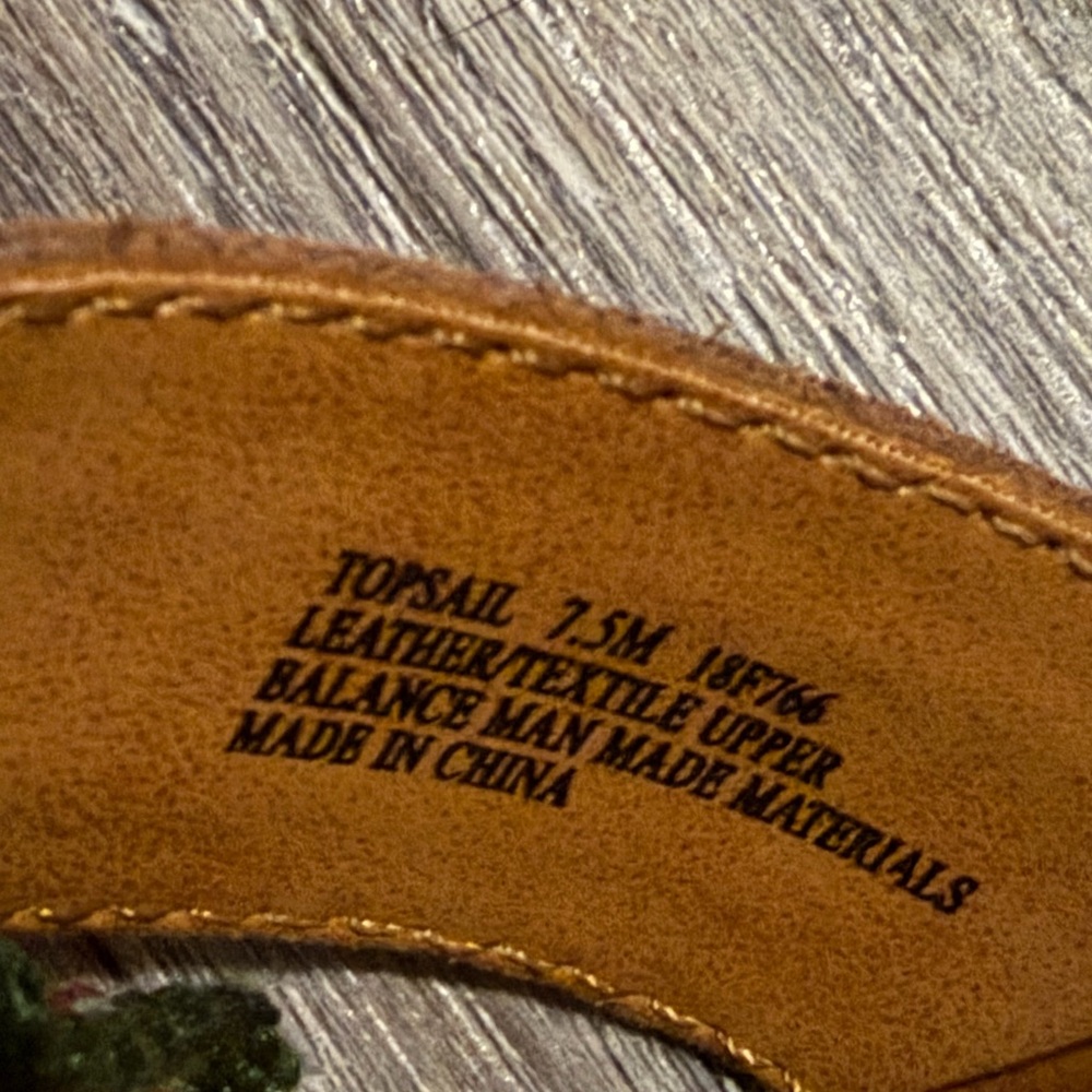 OTBT Sandals Womens 7.5 Top Sail Espadrilles Wedge Brown Leather Beach Hippie - Picture 8 of 8